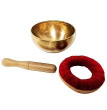 Hand Beaten 6" Singing Bowl w/Cushion and Str