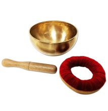 Hand Beaten 8.5" Singing Bowl w/Cushion and S