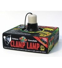 Clamp Lamp Dlx Porcln Blk 8.5andquot;