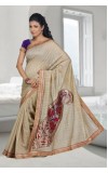 Ghicha Silk  Saree Mango Applique Pallu