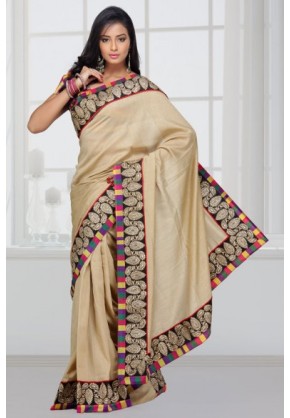 Chinon Saree with multi check border