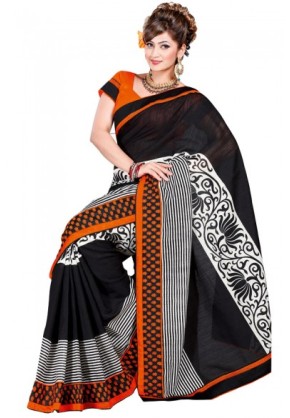 Linen Jute Printed with Patch & Embroidery work in border