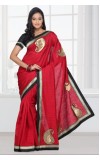 Ghicha Silk Saree Mango Applique Ghicha Silk Saree Mango Applique