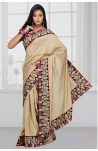 Chinon Saree with multi check border