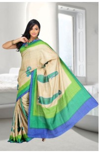 Bhagalpuri silk Saree tie & dye with embroidered b