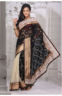Jute silk Saree with cutwork border