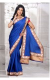 Wrinkle chiffon Saree with cutwork border