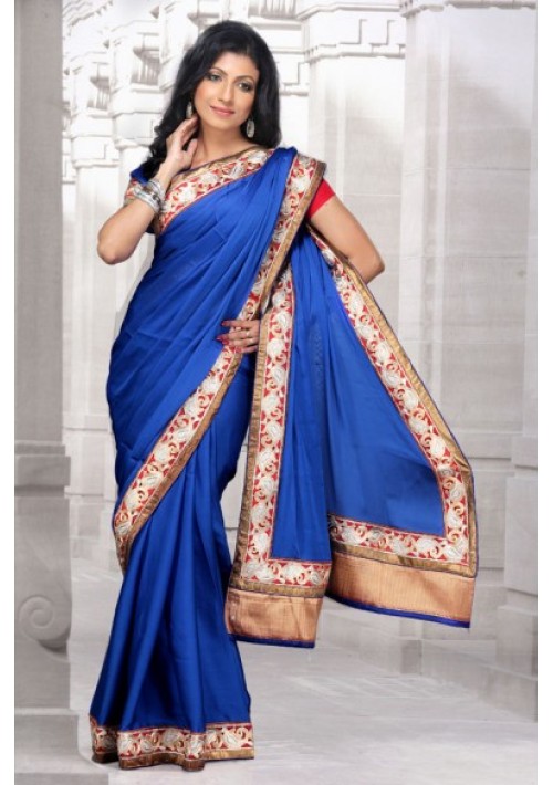 Wrinkle chiffon Saree with cutwork border