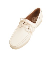 Amali Abaco White 2 Eye Lace Up Boat Shoe