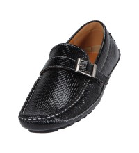 Amali Black Driving Moccasin w/Silver Buckle Ruben-000