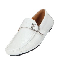 Amali Cream Driving Moccasin w/Silver Buckle Ruben-006