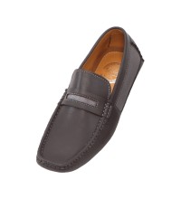 Amali Jaron Grey Smooth Nylon Penny Loafer