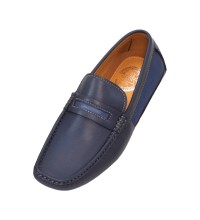 Amali Jaron Navy Smooth Nylon Penny Loafer