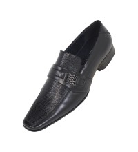 Amali Mens Black Classic Slip-On Loafers: Style 8018 Black-000