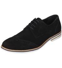 Amali Style 1801 Black Faux Suede Oxford