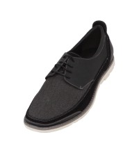 Amali Style 2857 Black Linen Lace Up Boat Shoe