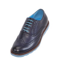 Amali Style 2875 Navy andamp; Sky Blue Wingtip Oxford