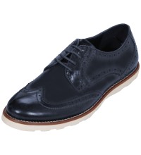 Amali Style 3212 Navy Casual Faux Leather Wing Tip