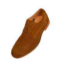 Amali Style Darlin Perforated Brown Saddle Shoe