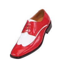 Amali Style P1056 Two Tone Red andamp; White Oxford