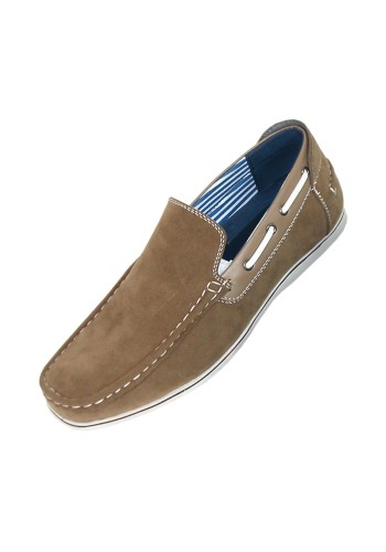 Amali Style Vail Taupe Microfiber Slip On