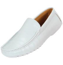 Amali Style Zeki White Croc Print Loafer