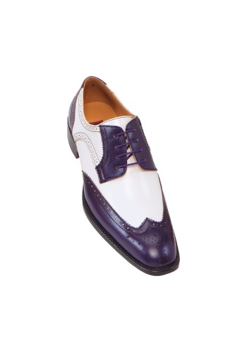 Bolano Elwyn Two Tone Purple andamp; White Wingtip: Style Elwyn-049