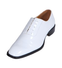 Bolano Style 2825 White Patent Tuxedo Cap Toe