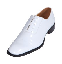 Bolano Style 2825 White Patent Tuxedo Cap Toe