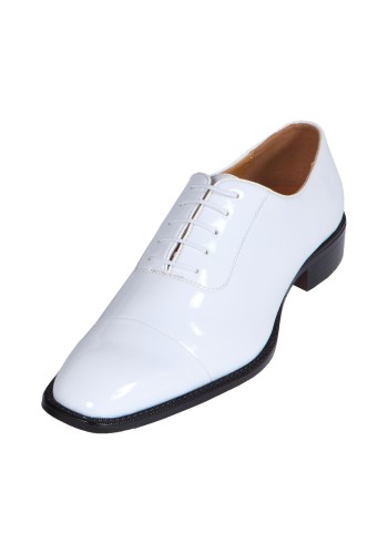 Bolano Style 2825 White Patent Tuxedo Cap Toe