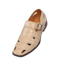 Bolano Oyster Open Toe Croc Print Sandal