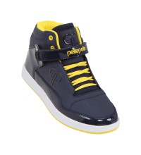 Pelle Pelle Mens High Top Navy and Yellow Sneaker : Pointguard-040