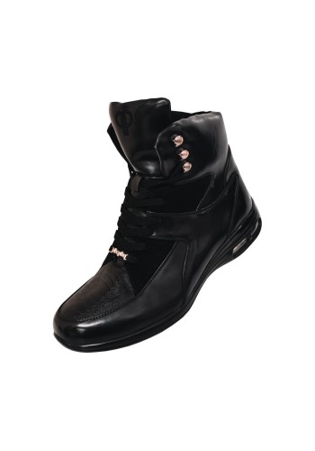 Pelle Pelle PP1009 Black Ostrich Leg High Top Boot SALE