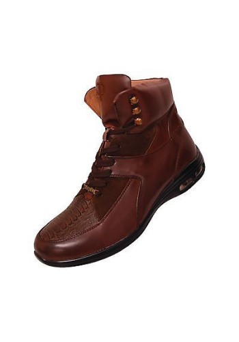 Pelle Pelle PP1009 Brown Ostrich Leg High Top Boot