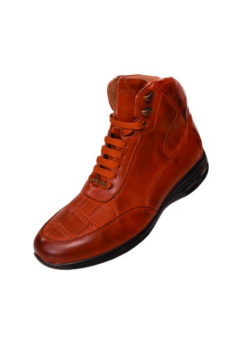 Pelle Pelle PP1010 Rust Croc Print High Top Boot