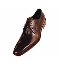 Steven Land SL318 Brown Plain Toe Oxford w. Perf in Side Quarter