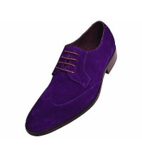 Steven Land SL338 Purple Genuine Suede Wingtip Oxford Shoes