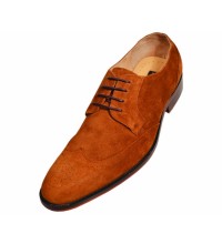 Steven Land SL338 Tan Genuine Suede Wingtip Oxford Shoes