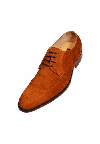 Steven Land SL338 Tan Genuine Suede Wingtip Oxford Shoes