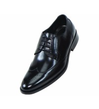 Steven Land SL7184 Black Genuine Leather Wingtip Oxford