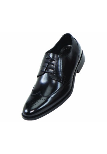 Steven Land SL7184 Black Genuine Leather Wingtip Oxford